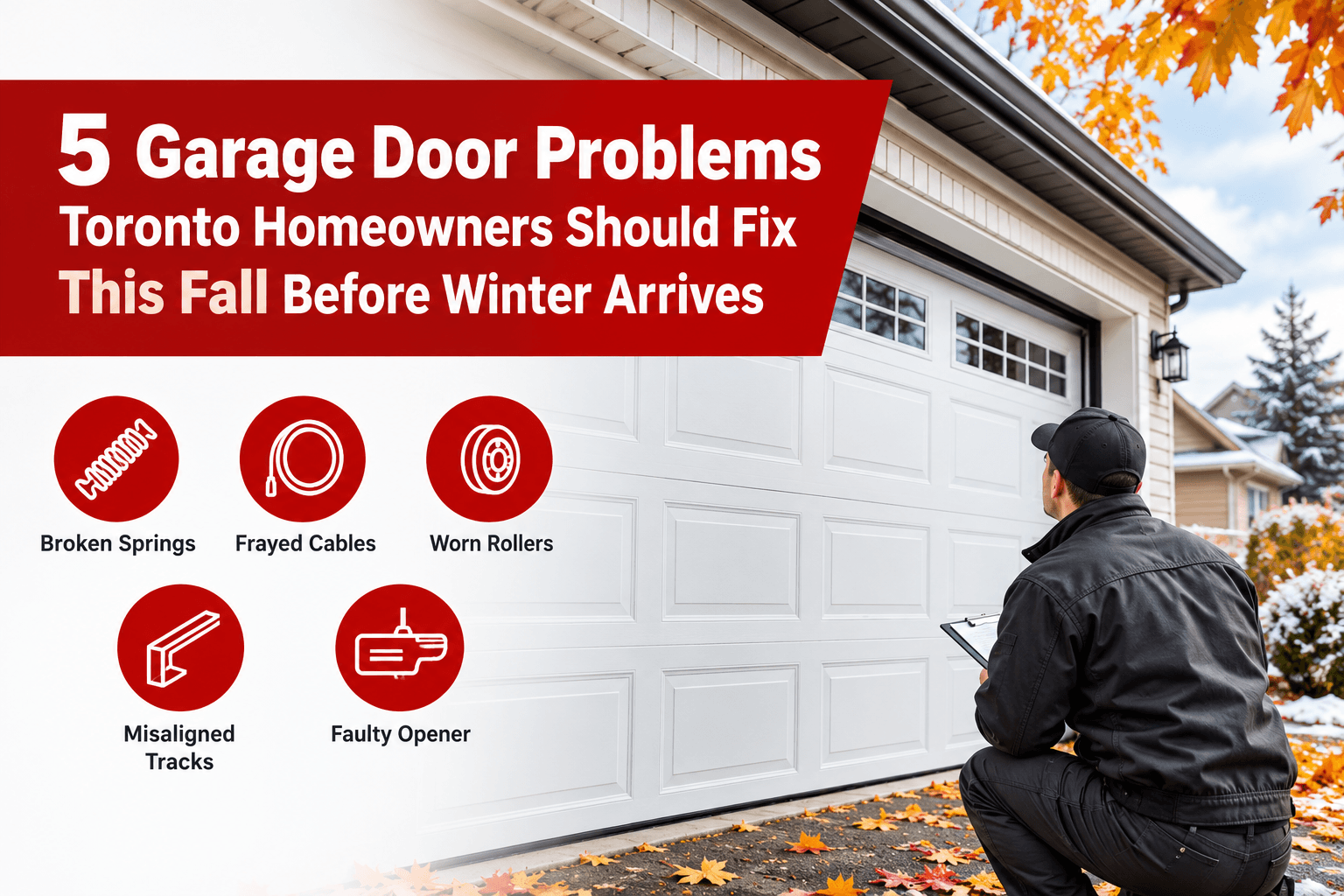 5 garage door problems Toronto homeowners should fix this fall before winter
